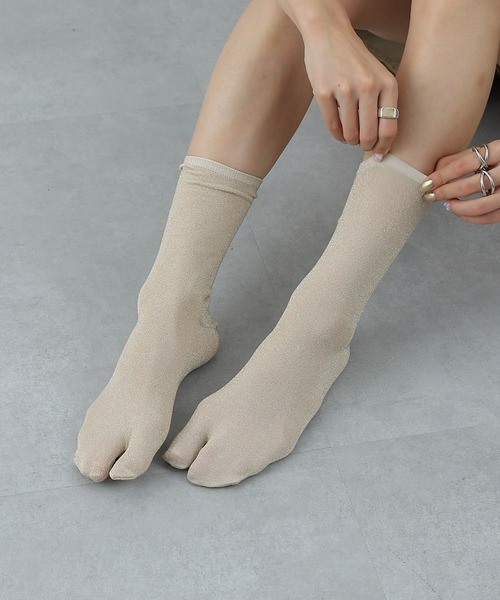 COLONY 2139（コロニートゥーワンスリーナイン）の「ラメ足袋ソックス(20cm丈)（ソックス/靴下・レディース・ブラック/ベージュ・23-25）」の10枚目の写真