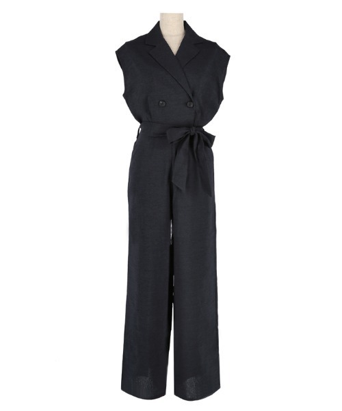 coca（coca）（コカ）の「【WEB限定セール】ウエストリボンリネンライクオールインワン（つなぎ/オールインワン・レディース・ブラック/ライトベージュ・M/L）」の17枚目の写真