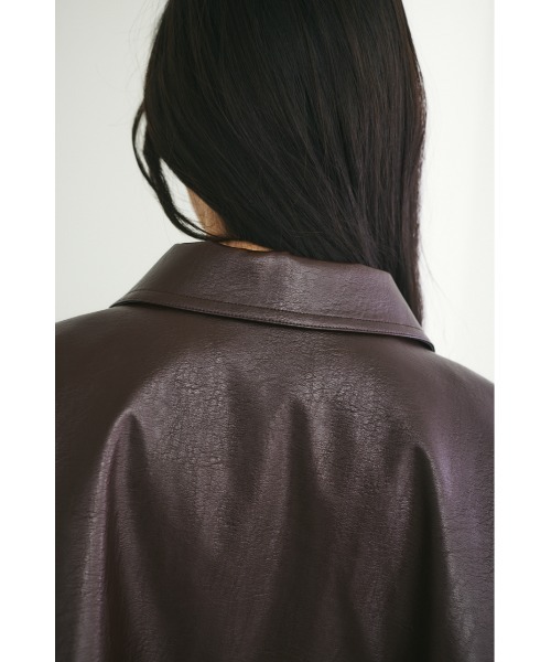 MIEL CRISHUNANT（ミエルクリシュナ）の「【お気に入り数4000人突破】ヴィンテージレザーライクブルゾン（ブルゾン・レディース・ブラック/ブラウン・FREE）」の20枚目の写真