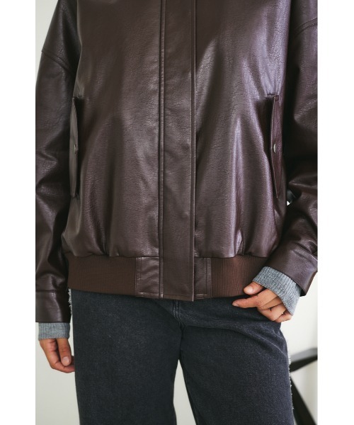 MIEL CRISHUNANT（ミエルクリシュナ）の「【お気に入り数4000人突破】ヴィンテージレザーライクブルゾン（ブルゾン・レディース・ブラック/ブラウン・FREE）」の18枚目の写真