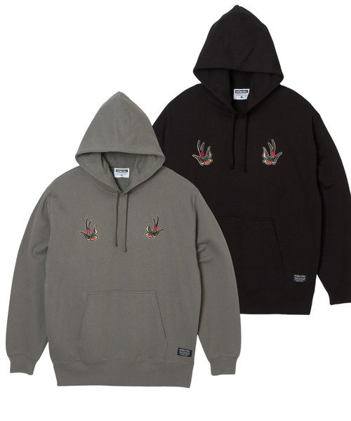 DOUBLE STEAL(ダブルスティール)の「スワローワッペン 裏パイルパーカー(パーカー・メンズ・グリーン系1/ブラック・LARGE/X-LARGE/MEDIUM)」の6枚目の写真