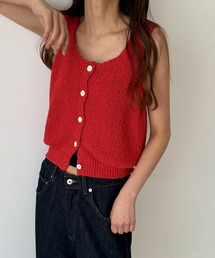 CANAL JEAN | El mar(エルマール) オープンネックボタンニットタンク(タンクトップ)