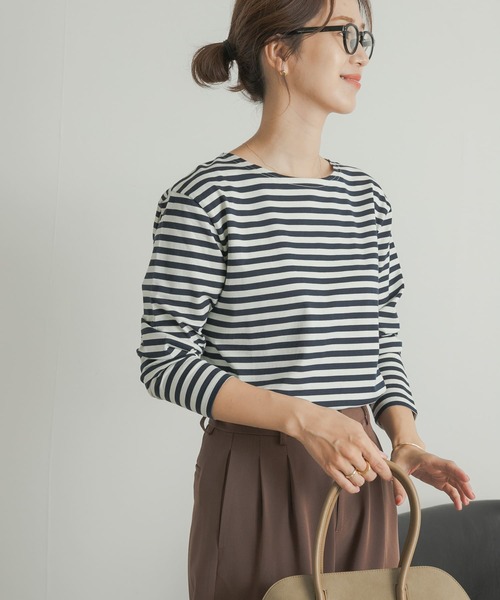 URBAN RESEARCH DOORS（アーバンリサーチドアーズ）の「ボーダーロングスリーブTシャツ（Tシャツ/カットソー・レディース・ブラック系その他/ブルー系その他/ベージュ系その他・MEDIUM）」の5枚目の写真