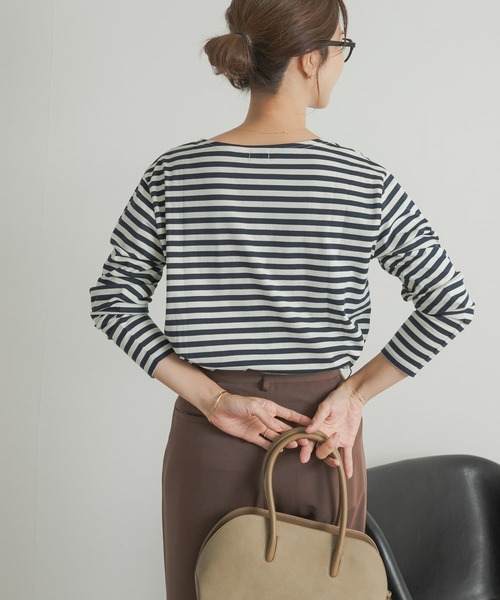 URBAN RESEARCH DOORS（アーバンリサーチドアーズ）の「ボーダーロングスリーブTシャツ（Tシャツ/カットソー・レディース・ブラック系その他/ブルー系その他/ベージュ系その他・MEDIUM）」の6枚目の写真