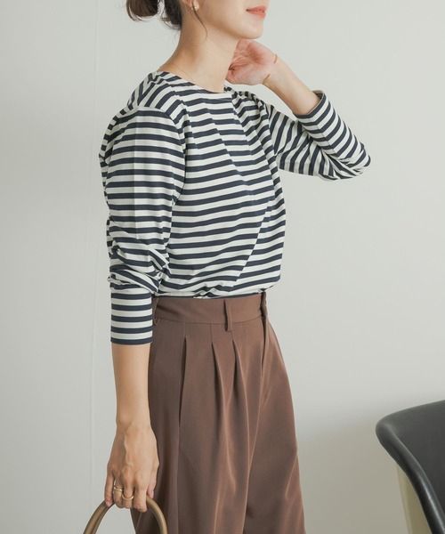 URBAN RESEARCH DOORS（アーバンリサーチドアーズ）の「ボーダーロングスリーブTシャツ（Tシャツ/カットソー・レディース・ブラック系その他/ブルー系その他/ベージュ系その他・MEDIUM）」の8枚目の写真