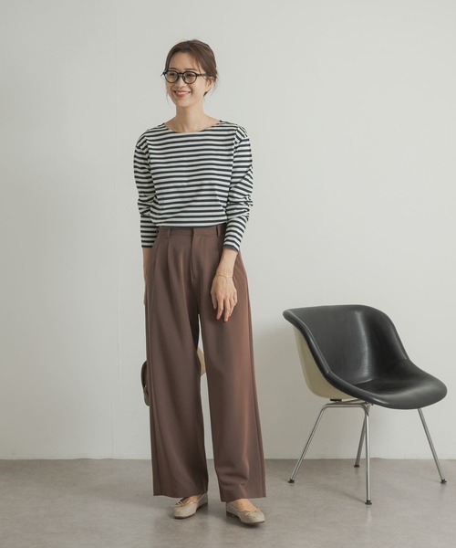 URBAN RESEARCH DOORS（アーバンリサーチドアーズ）の「ボーダーロングスリーブTシャツ（Tシャツ/カットソー・レディース・ブラック系その他/ブルー系その他/ベージュ系その他・MEDIUM）」の13枚目の写真