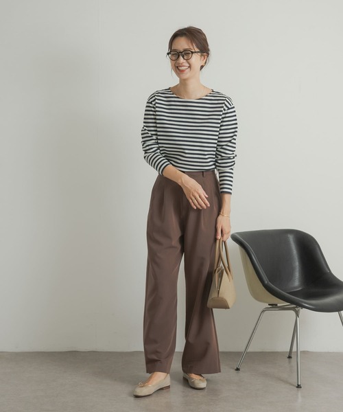 URBAN RESEARCH DOORS（アーバンリサーチドアーズ）の「ボーダーロングスリーブTシャツ（Tシャツ/カットソー・レディース・ブラック系その他/ブルー系その他/ベージュ系その他・MEDIUM）」の14枚目の写真