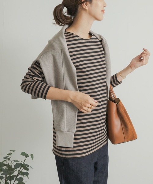 URBAN RESEARCH DOORS（アーバンリサーチドアーズ）の「ボーダーロングスリーブTシャツ（Tシャツ/カットソー・レディース・ブラック系その他/ブルー系その他/ベージュ系その他・MEDIUM）」の15枚目の写真