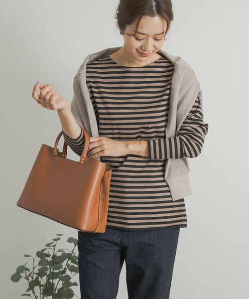 URBAN RESEARCH DOORS（アーバンリサーチドアーズ）の「ボーダーロングスリーブTシャツ（Tシャツ/カットソー・レディース・ブラック系その他/ブルー系その他/ベージュ系その他・MEDIUM）」の16枚目の写真