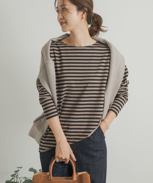 URBAN RESEARCH DOORS（アーバンリサーチドアーズ）の「ボーダーロングスリーブTシャツ（Tシャツ/カットソー・レディース・ブラック系その他/ブルー系その他/ベージュ系その他・MEDIUM）」の17枚目の写真