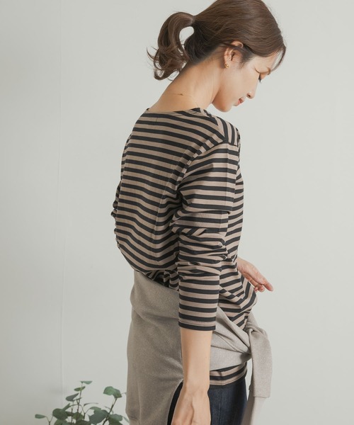 URBAN RESEARCH DOORS（アーバンリサーチドアーズ）の「ボーダーロングスリーブTシャツ（Tシャツ/カットソー・レディース・ブラック系その他/ブルー系その他/ベージュ系その他・MEDIUM）」の19枚目の写真