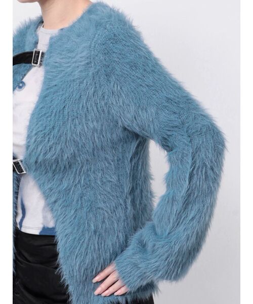 jouetie（ジュエティ）の「シャギーニットベルトカーディガン（カーディガン/ボレロ・レディース・グレー/ブルー/アイボリー・MEDIUM）」の5枚目の写真