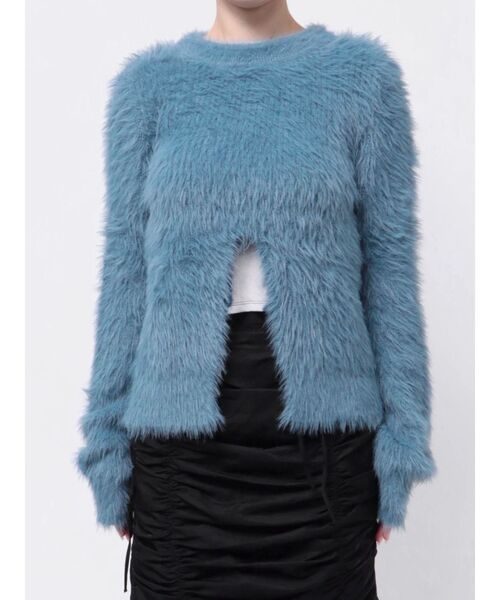 jouetie（ジュエティ）の「シャギーニットベルトカーディガン（カーディガン/ボレロ・レディース・グレー/ブルー/アイボリー・MEDIUM）」の8枚目の写真