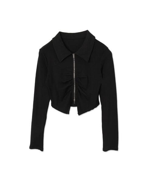 dispark（ディスパーク）の「DISPARK/フロントギャザーWジップロンT（Tシャツ/カットソー・レディース・ブラック/カーキ・FREE）」の16枚目の写真