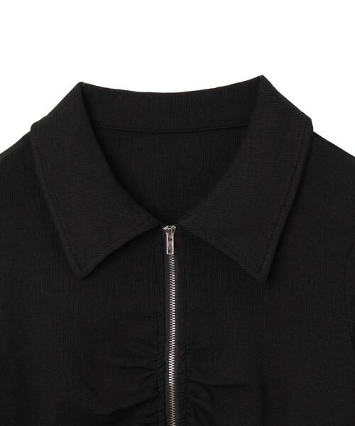 dispark（ディスパーク）の「DISPARK/フロントギャザーWジップロンT（Tシャツ/カットソー・レディース・ブラック/カーキ・FREE）」の18枚目の写真