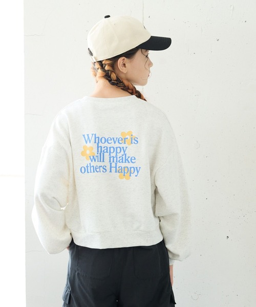 GLOBAL WORK(グローバルワーク)の「乾きやすい/ショートスウェット/115752(スウェット・キッズ・グレイッシュベージュ/ホワイト系5/グレー系9/ホワイト系8/ネイビー/ホワイト系6/グレー系8/グレー系6/ホワイト系7/オートミール・160cm/120cm/130cm/140cm/150cm)」の6枚目の写真