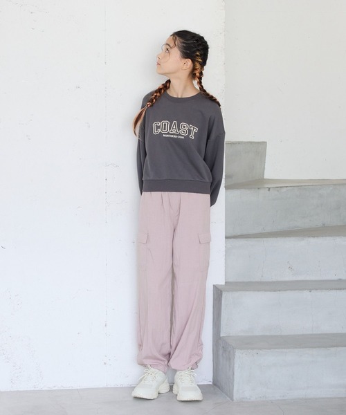 GLOBAL WORK(グローバルワーク)の「乾きやすい/ショートスウェット/115752(スウェット・キッズ・グレイッシュベージュ/ホワイト系5/グレー系9/ホワイト系8/ネイビー/ホワイト系6/グレー系8/グレー系6/ホワイト系7/オートミール・160cm/120cm/130cm/140cm/150cm)」の9枚目の写真