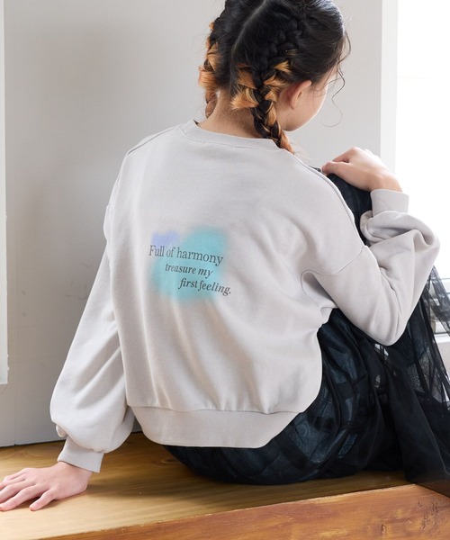 GLOBAL WORK(グローバルワーク)の「乾きやすい/ショートスウェット/115752(スウェット・キッズ・グレイッシュベージュ/ホワイト系5/グレー系9/ホワイト系8/ネイビー/ホワイト系6/グレー系8/グレー系6/ホワイト系7/オートミール・160cm/120cm/130cm/140cm/150cm)」の10枚目の写真