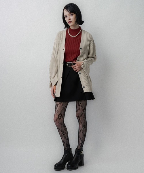 HARE（ハレ）の「ラメランダムリブニット(HARE)（ニット/セーター・レディース・ブルー/ボルドー/ネイビー/イエロー/パープル/ブラック/グリーン/ホワイト/オレンジ/イエロー系その他/パープル系その他/ネイビー系2・FREE）」の20枚目の写真