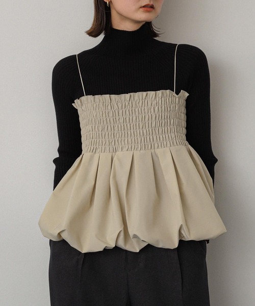 SENSE OF PLACE by URBAN RESEARCH（センスオブプレイスバイアーバンリサーチ）の「シャーリングバルーンビスチェ（ベスト・レディース・ブラック/ベージュ/レッド/アニマル・ONE）」の2枚目の写真