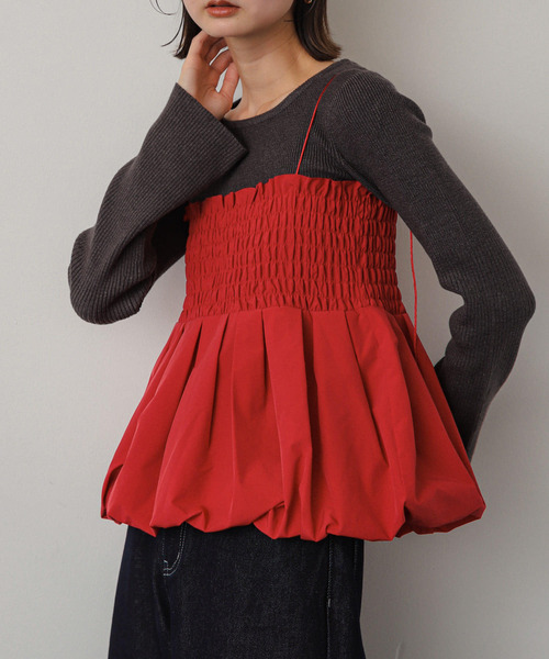 セール】シャーリングバルーンビスチェ（ベスト）｜SENSE OF PLACE by  