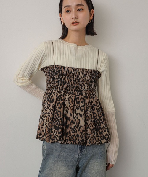 SENSE OF PLACE by URBAN RESEARCH（センスオブプレイスバイアーバンリサーチ）の「シャーリングバルーンビスチェ（ベスト・レディース・ブラック/ベージュ/レッド/アニマル・ONE）」の5枚目の写真