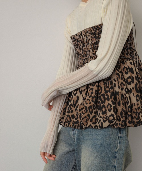 SENSE OF PLACE by URBAN RESEARCH（センスオブプレイスバイアーバンリサーチ）の「シャーリングバルーンビスチェ（ベスト・レディース・ブラック/ベージュ/レッド/アニマル・ONE）」の6枚目の写真