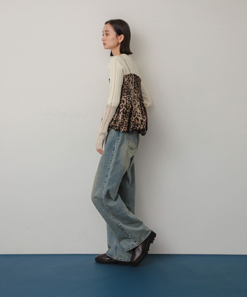 SENSE OF PLACE by URBAN RESEARCH（センスオブプレイスバイアーバンリサーチ）の「シャーリングバルーンビスチェ（ベスト・レディース・ブラック/ベージュ/レッド/アニマル・ONE）」の9枚目の写真