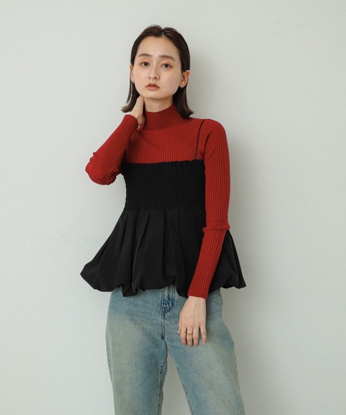 SENSE OF PLACE by URBAN RESEARCH（センスオブプレイスバイアーバンリサーチ）の「シャーリングバルーンビスチェ（ベスト・レディース・ブラック/ベージュ/レッド/アニマル・ONE）」の13枚目の写真