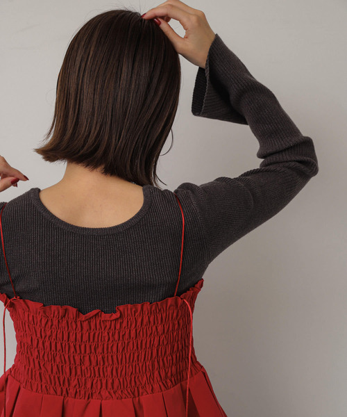 SENSE OF PLACE by URBAN RESEARCH（センスオブプレイスバイアーバンリサーチ）の「シャーリングバルーンビスチェ（ベスト・レディース・ブラック/ベージュ/レッド/アニマル・ONE）」の16枚目の写真