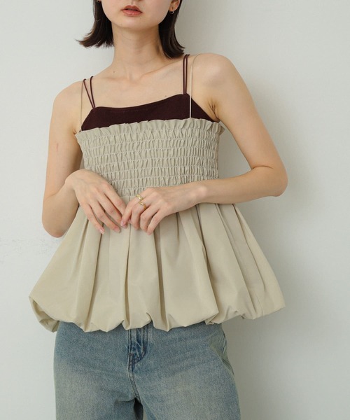 SENSE OF PLACE by URBAN RESEARCH（センスオブプレイスバイアーバンリサーチ）の「シャーリングバルーンビスチェ（ベスト・レディース・ブラック/ベージュ/レッド/アニマル・ONE）」の19枚目の写真