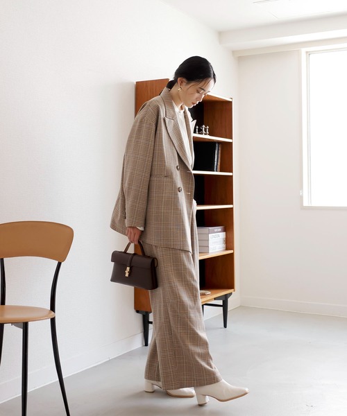 VIS（ビス）の「【セットアップ対応】ハイウエストワイドパンツ【洗える】（スラックス・レディース・チャコールグレー/ダークブラウン/ベージュ系その他・SS/S/M/L）」の20枚目の写真