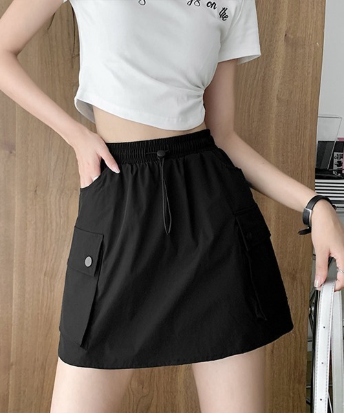 Miniministore(ミニミニストア)の「カーゴスカート ハイウエストミニスカート(スカート・レディース・ベージュ/ピンク/ブラック/ブルーグレー/アイボリー・L/XL/M)」の6枚目の写真