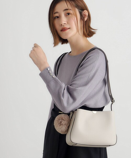 grove（グローブ）の「◆【人間工学】ラウンド3層ショルダー（ショルダーバッグ・レディース・ブラック/ダークグレー/ブルー系その他/ライトグレー・00）」の5枚目の写真
