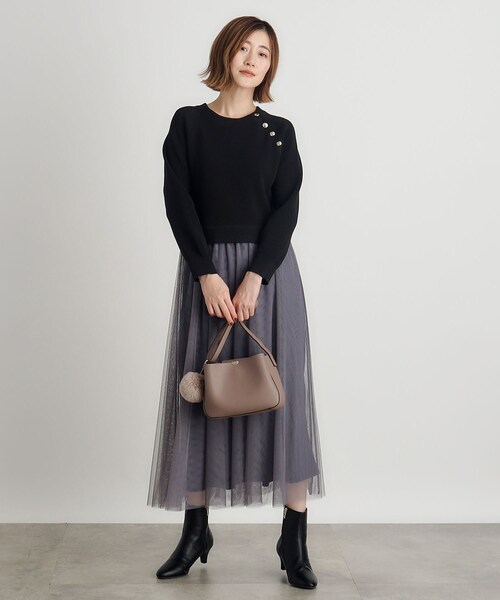 grove（グローブ）の「◆【人間工学】ラウンド3層ショルダー（ショルダーバッグ・レディース・ブラック/ダークグレー/ブルー系その他/ライトグレー・00）」の9枚目の写真