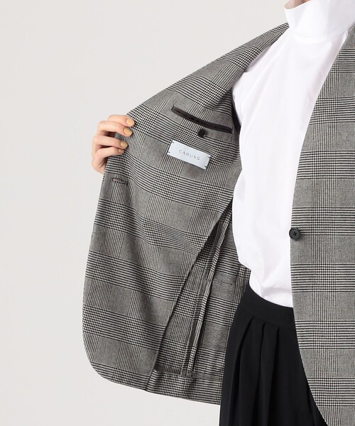 Caruso（カルーゾ）の「CARUSO グレンチェックノーカラージャケット