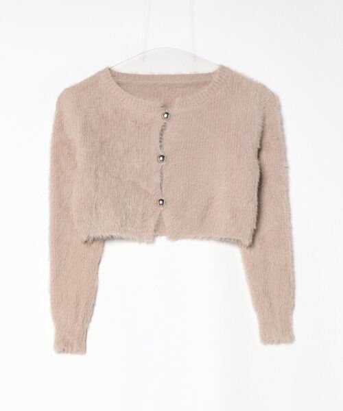 TITTY&CO.(ティティーアンドコー)の「フェザーニットカーディガン(カーディガン/ボレロ・レディース・ベージュ/アイボリー/ブラック・FREE)」の3枚目の写真