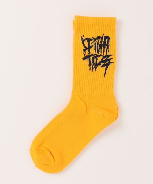 SPINNS（スピンズ）の「ロゴクルーソックス（ソックス/靴下・メンズ・ブラック/ホワイト/イエロー・ONESIZE）」の3枚目の写真