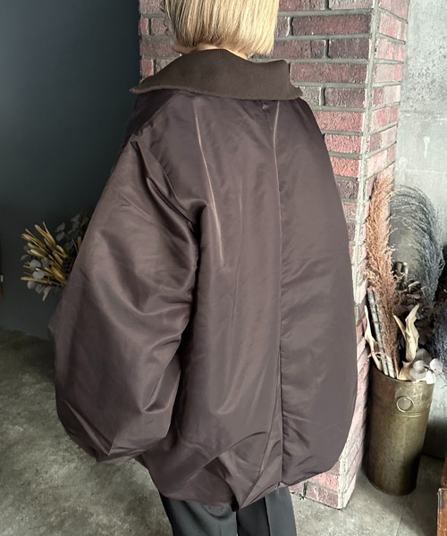 apres jour mignon(アプレジュールミニョン)の「バルーン中綿ブルゾン(ブルゾン・レディース・ブラック/グレイッシュベージュ/カーキ/チャコールグレー/ベージュ/ダークブラウン・X-LARGE/フリー)」の13枚目の写真