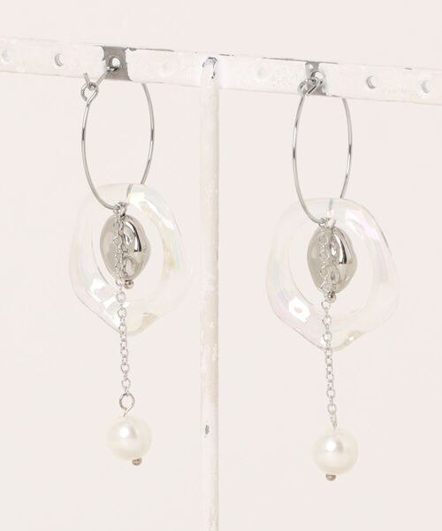 VIBGYOR(ヴィブジョー)の「【MUURABBTI】オーロラとパールのフープピアス(MA)(ピアス(両耳用)・レディース・シルバー/ゴールド・FREE)」の3枚目の写真