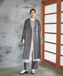 VERSEAU（ヴェルソー）の「ロングベンツチェスターコート（ストライプ）（チェスターコート）」