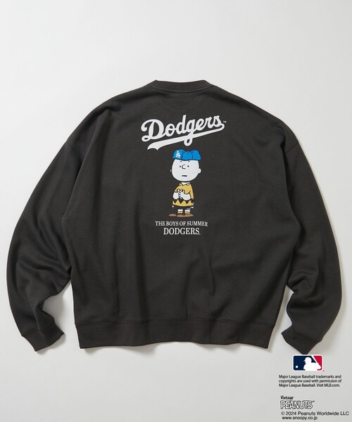 フリークスストア MLB ドジャース　スヌーピー ピーナッツレア　スウェット WEBオリジナル MLB×PEANUTS 別注 ビッグシルエット クルーネック