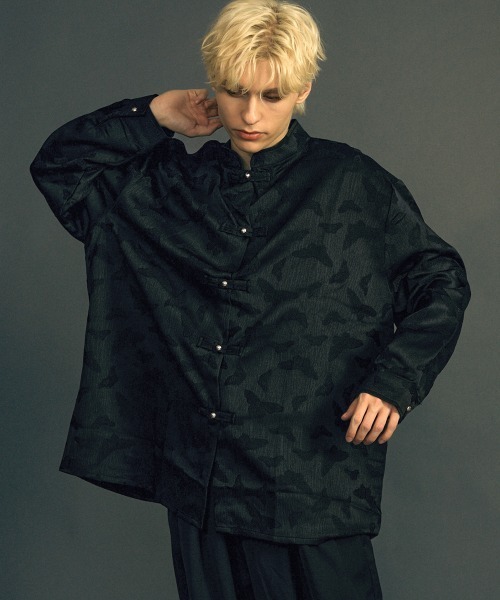 Shoowtime（ショウタイム）の「ビッグシルエットロングスリーブチャイナシャツ（シャツ/ブラウス・メンズ・ホワイト/ブラック・MEDIUM/LARGE/X-LARGE）」の2枚目の写真