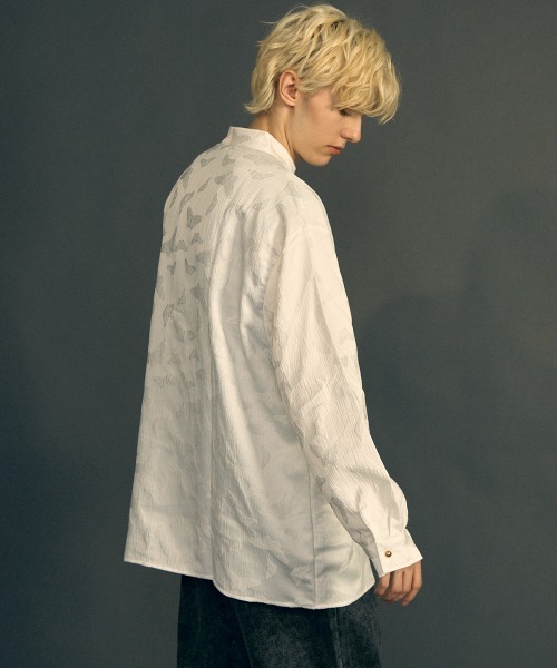 Shoowtime（ショウタイム）の「ビッグシルエットロングスリーブチャイナシャツ（シャツ/ブラウス・メンズ・ホワイト/ブラック・MEDIUM/LARGE/X-LARGE）」の7枚目の写真