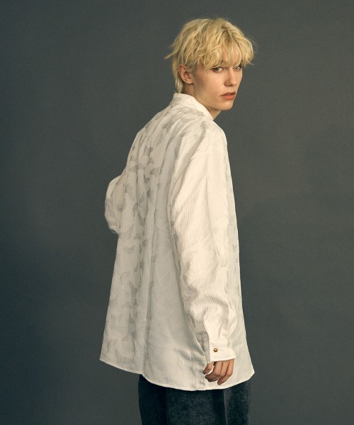 Shoowtime（ショウタイム）の「ビッグシルエットロングスリーブチャイナシャツ（シャツ/ブラウス・メンズ・ホワイト/ブラック・MEDIUM/LARGE/X-LARGE）」の8枚目の写真