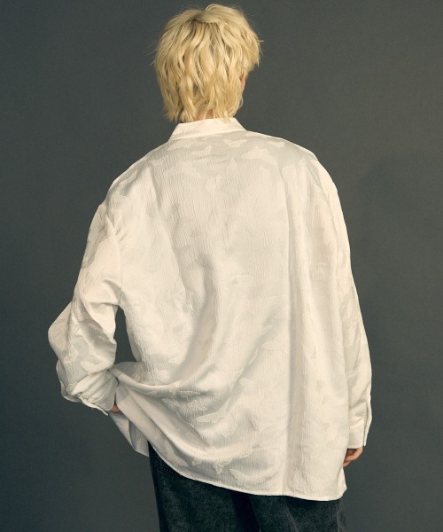 Shoowtime（ショウタイム）の「ビッグシルエットロングスリーブチャイナシャツ（シャツ/ブラウス・メンズ・ホワイト/ブラック・MEDIUM/LARGE/X-LARGE）」の9枚目の写真
