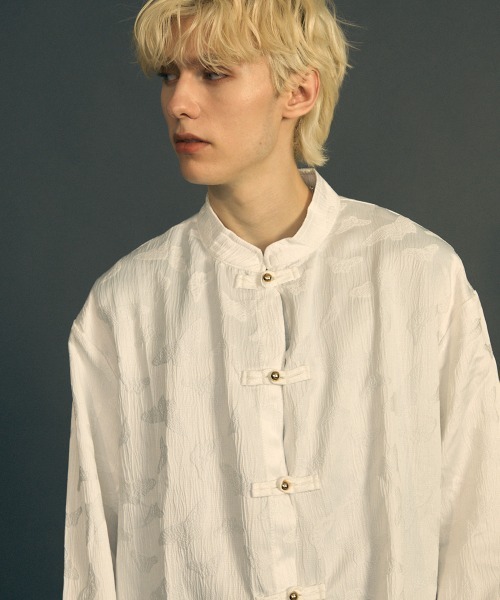 Shoowtime（ショウタイム）の「ビッグシルエットロングスリーブチャイナシャツ（シャツ/ブラウス・メンズ・ホワイト/ブラック・MEDIUM/LARGE/X-LARGE）」の11枚目の写真