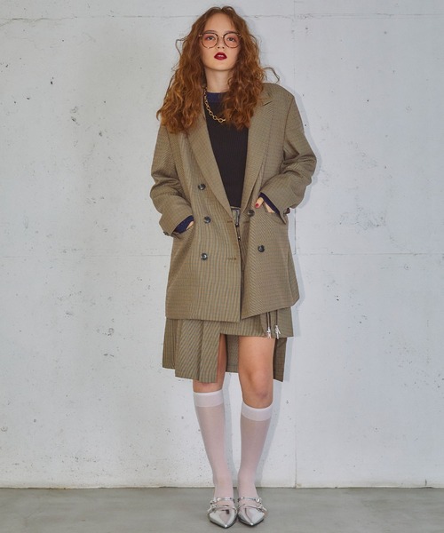 ELLEgirl(エルガール)の「アシメトリーラッププリーツスカート【ELLEgirl/エル ガール】(テーラードジャケット・レディース・ブラウン系その他/チャコールグレー・M/S)」の5枚目の写真