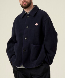 DANTON（ダントン）の「MEN'S WOOL LIGHT PILE COVERALLS JACKET（ノーカラージャケット・メンズ・ブルー系）」