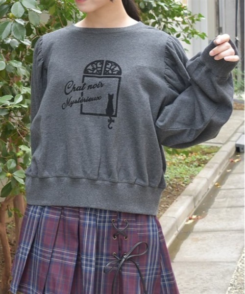 axes femme（アクシーズファム）の「フロッキープリントトレーナー（Tシャツ/カットソー・レディース・チャコール/その他1/ミント・FREE）」の2枚目の写真